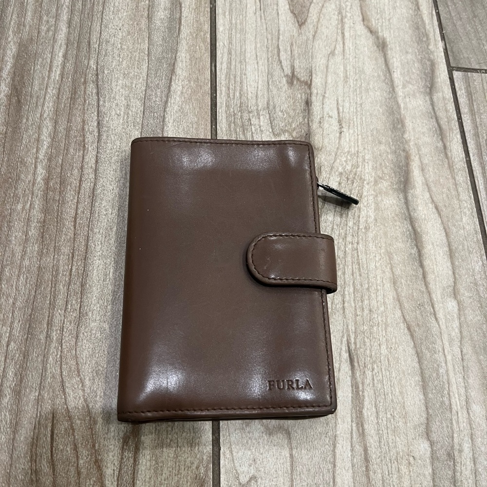 Furla Brown Leather Snap Wallet